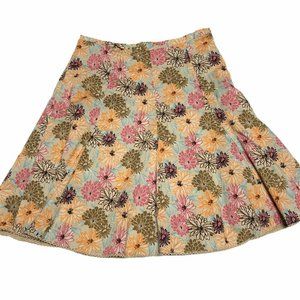Villager by Liz Claiborne Size 8 Lined Floral skirt side closure